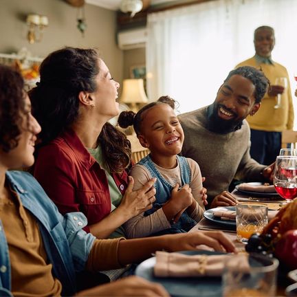 A family gathered for a holiday meal